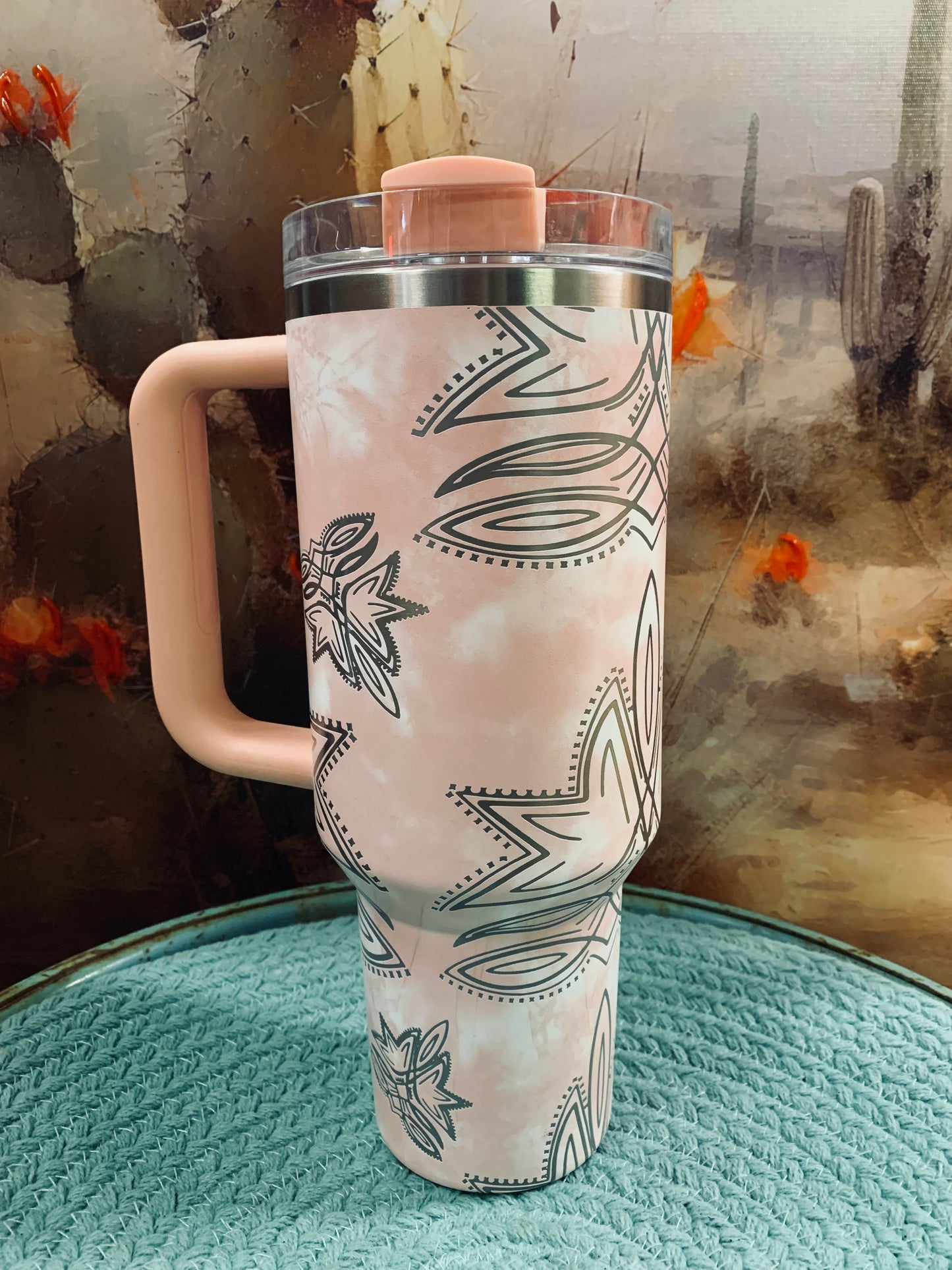 Western 40oz. Laser Engraved Bootstitch Stanley Tumbler