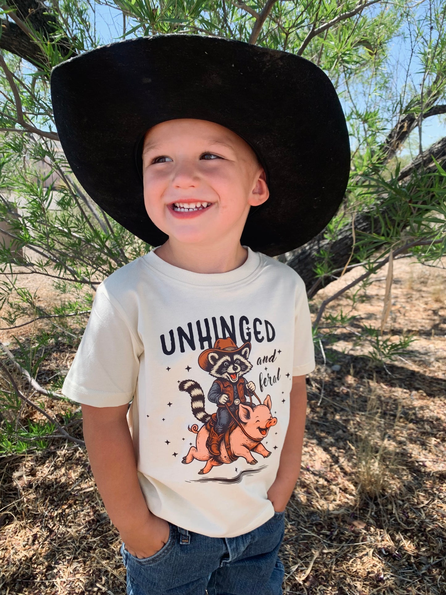Unhinged and Feral Toddler Tee