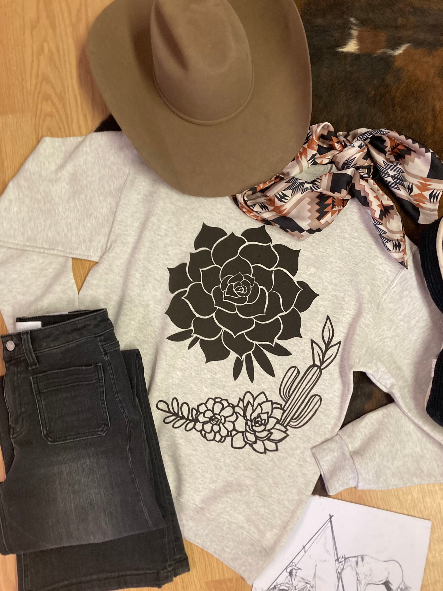 Saguaro Flower Crewneck Sweatshirt