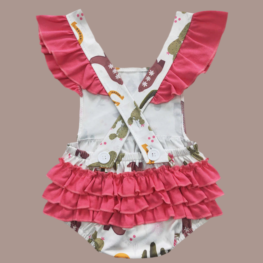 Girls Desert Darlin’ Western Ruffle Romper
