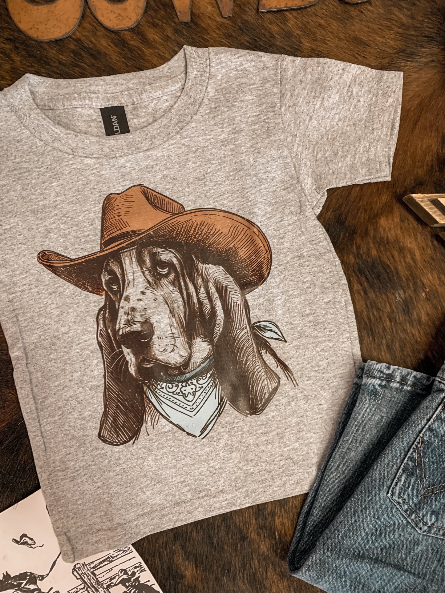 Cowboy Hound Dog Toddler Tee
