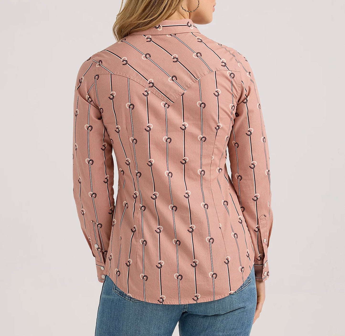 Women’s Wrangler Retro Horseshoe Striped Western Snap Shirt