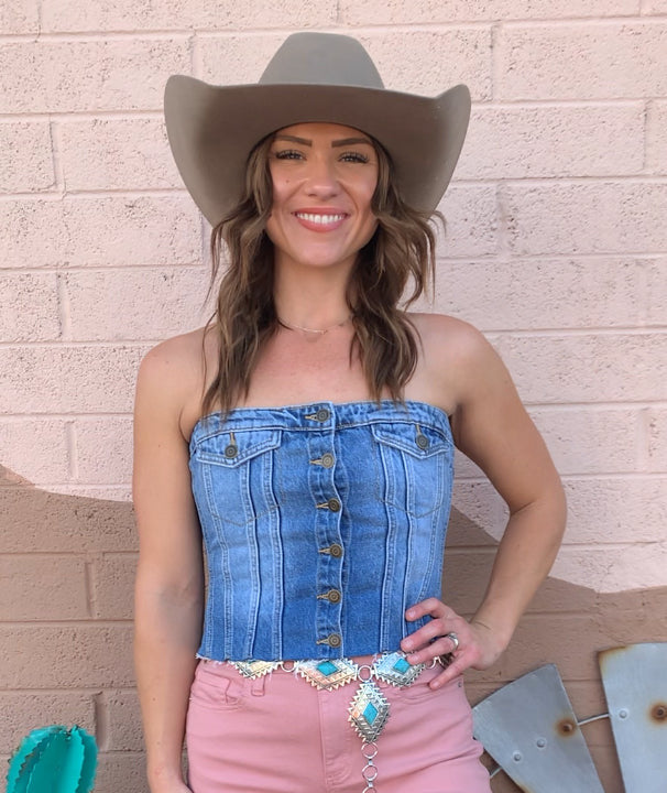 Dezert Denim Corset Top