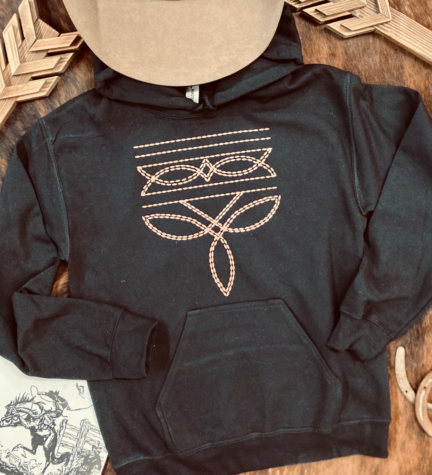 Double Bootstitch Hooded Sweatshirt