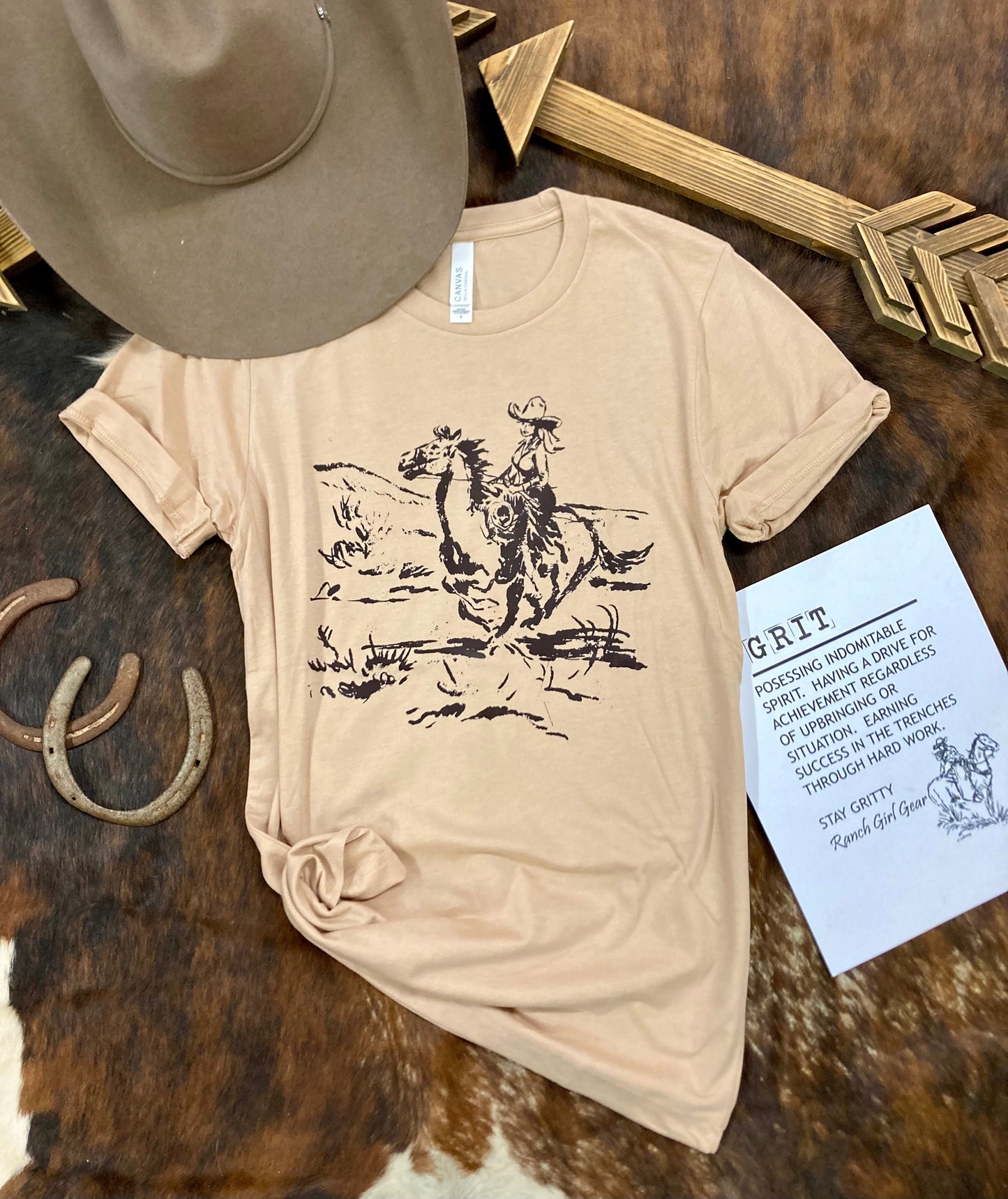 Ride On Cowgirl Western Graphic T-Shirt