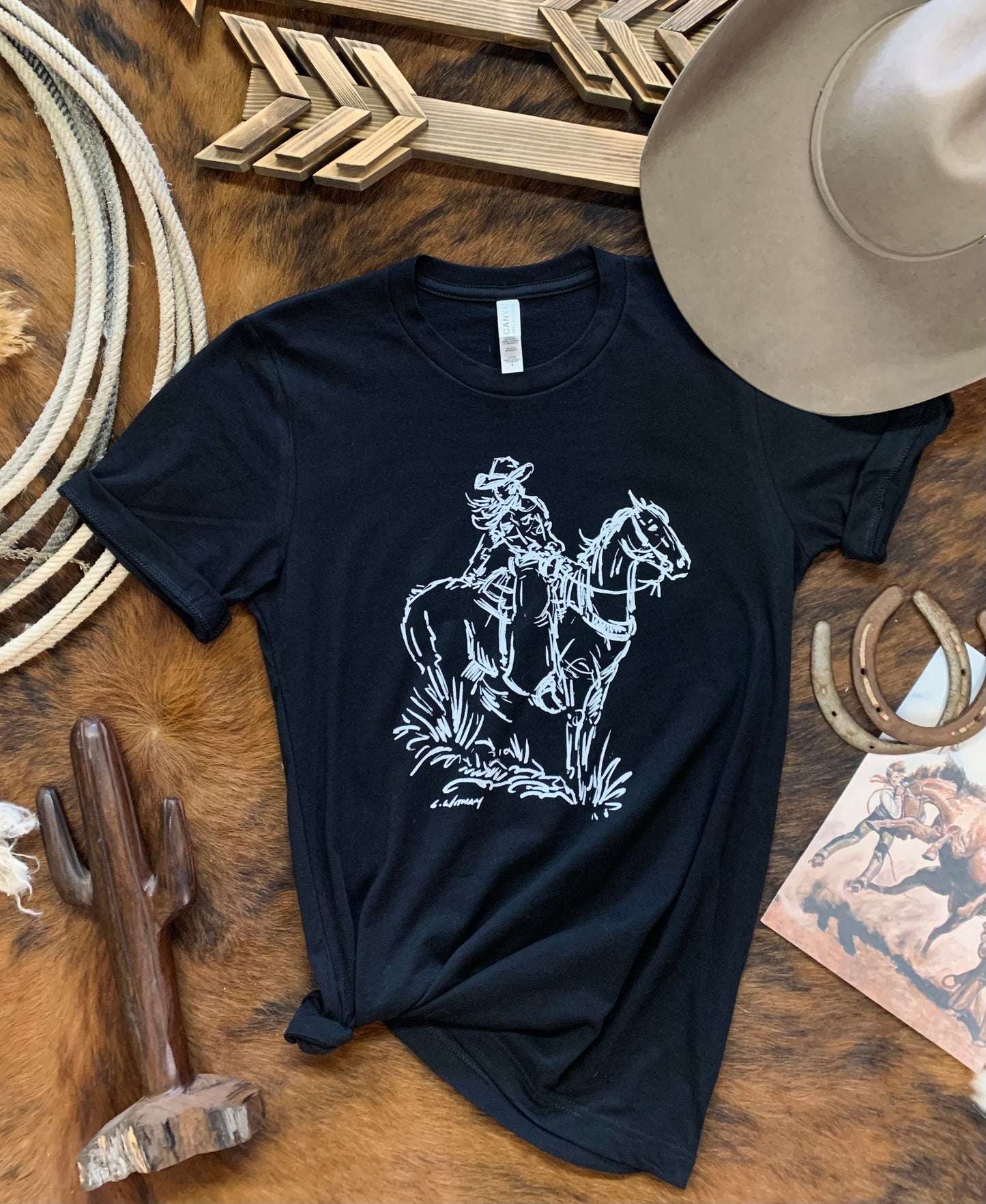 Midnight Cowgirl Western Graphic Tee