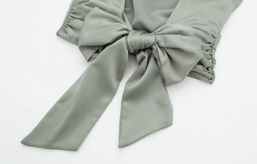 Saguaro Sage Open Tie Back Satin Blouse