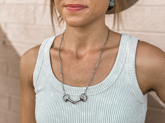 Snaffle Bit Chain Necklace (Silver)