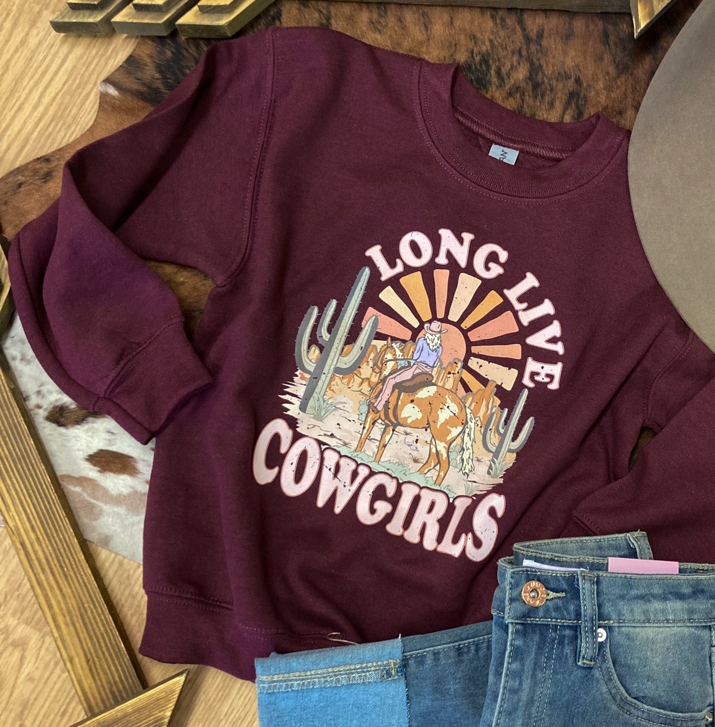 Long Live Cowgirls Youth Crewneck Sweatshirt