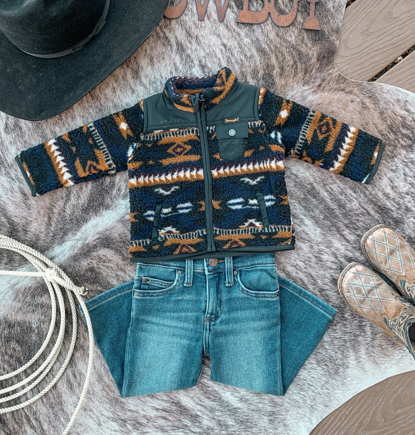 Aztec Sherpa Baby Wrangler Jacket