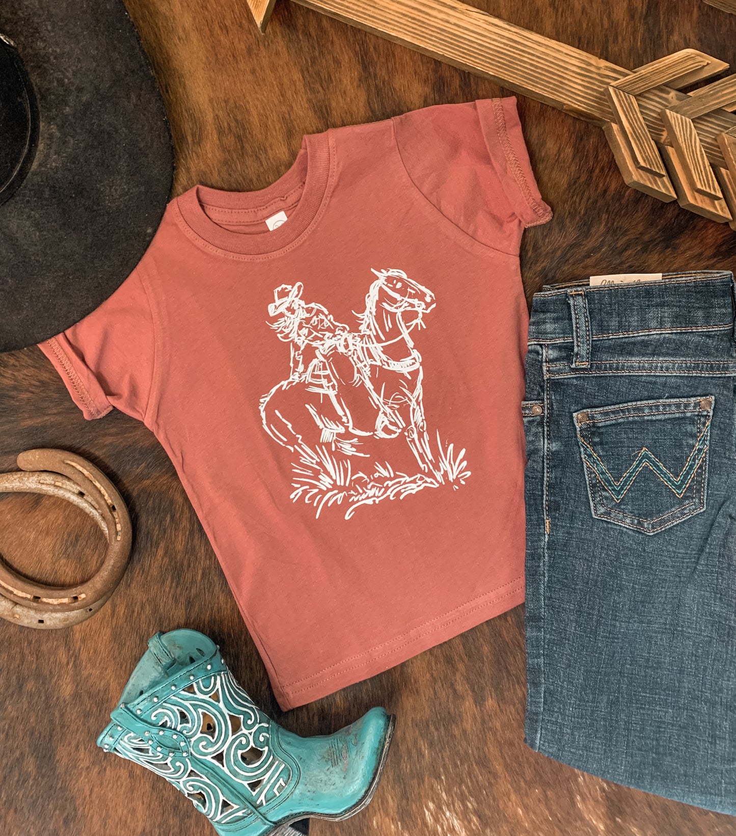 Mauve Cowgirl Toddler/Youth Tee