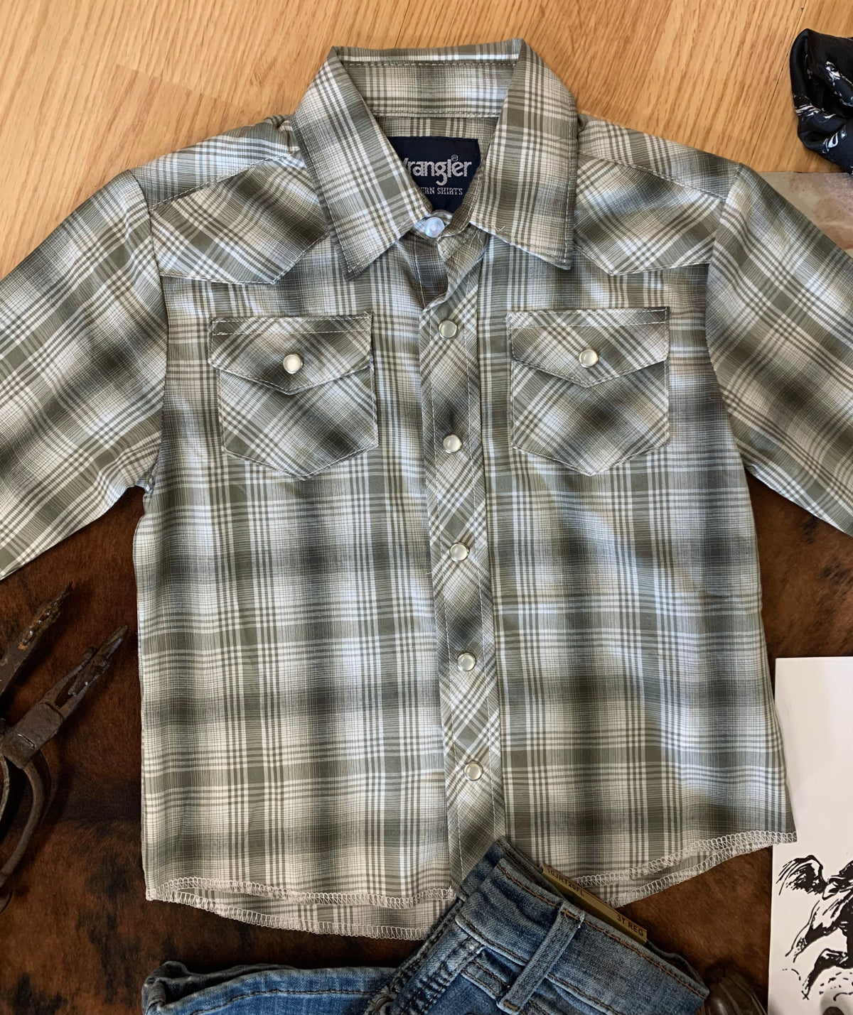 Boys Wrangler Western Pearl Snap XXS (0-2T)