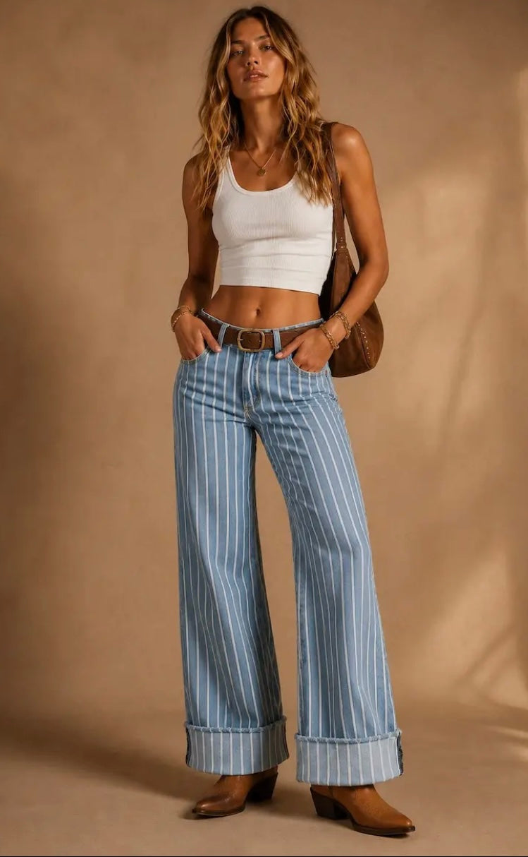 Delta Striped Jeans