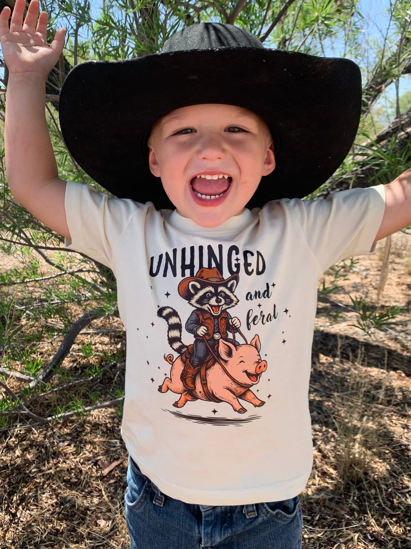 Unhinged and Feral Toddler Tee