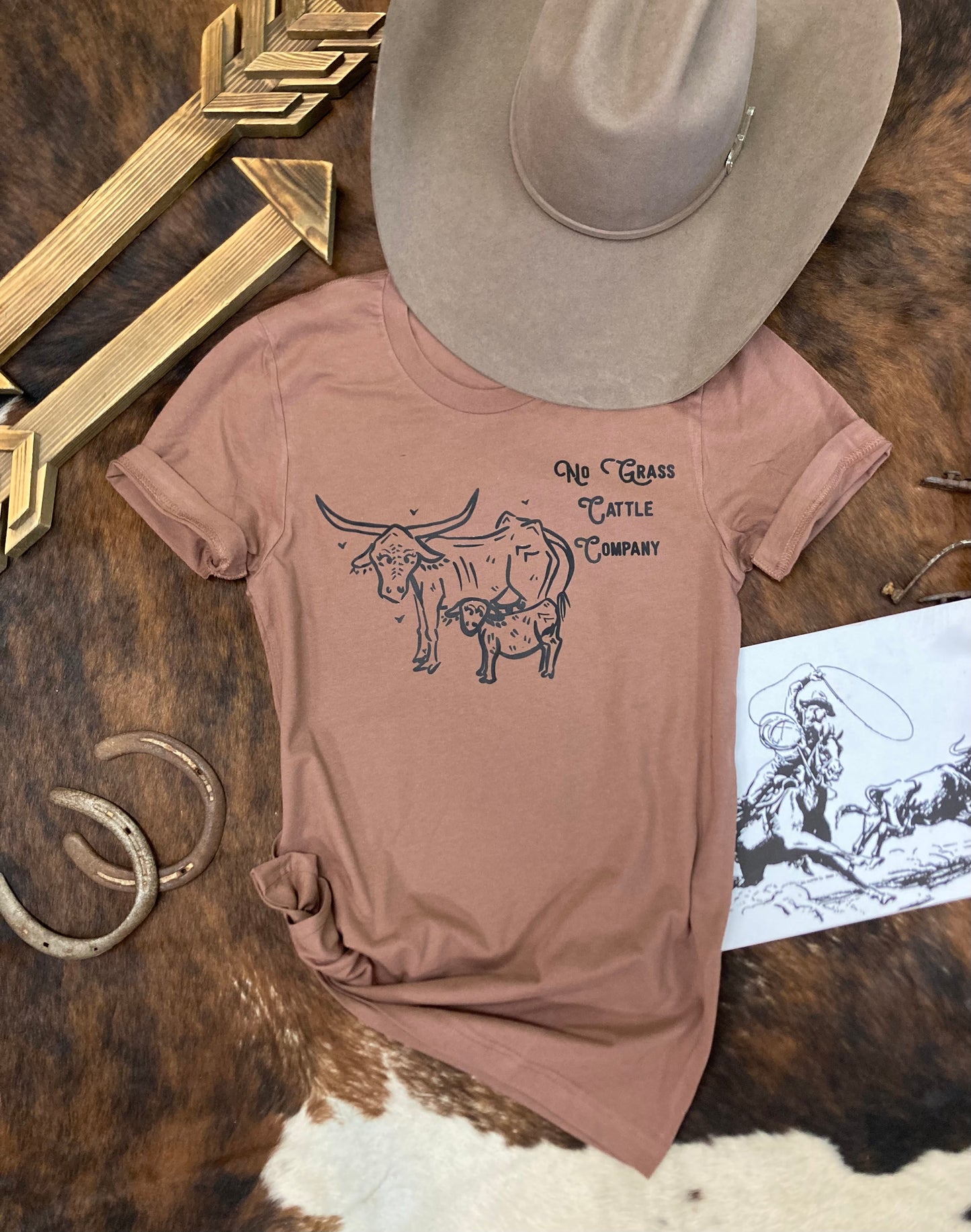 No Grass Cattle Company Tee - Adult