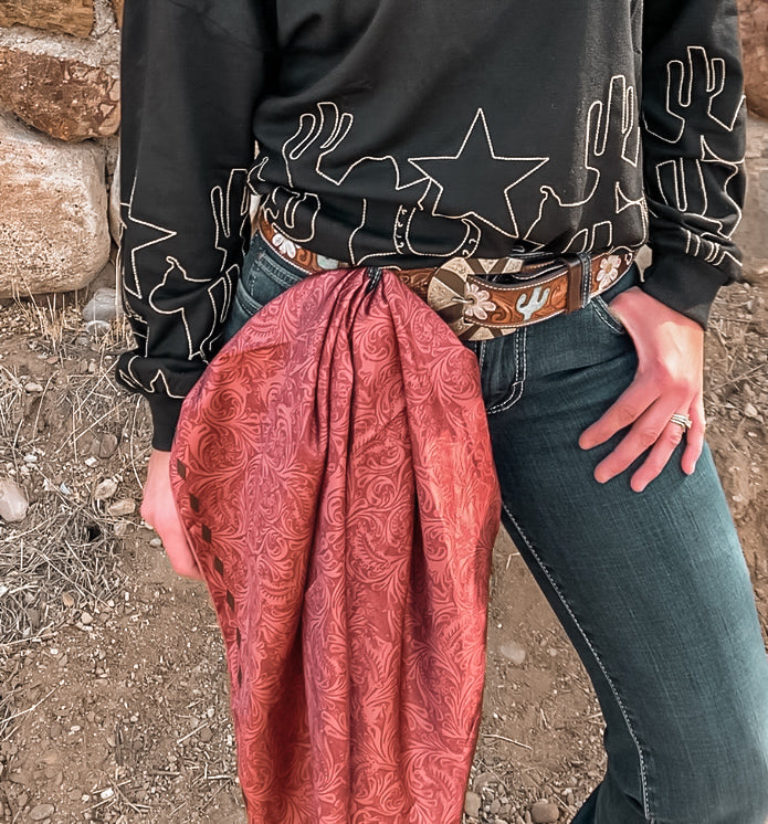 Tooled Cowpoke Western Wild Rag