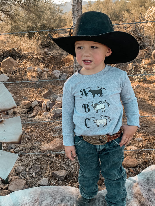 Cowboy Alphabet Youth Longsleeve Tee