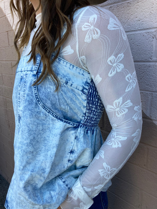 Lady May L/S Lace Top