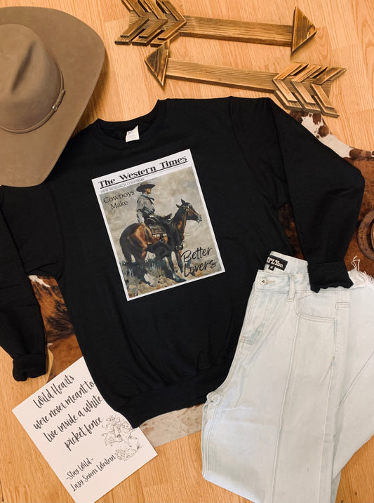 Western Times Crewneck Sweatshirt-Black