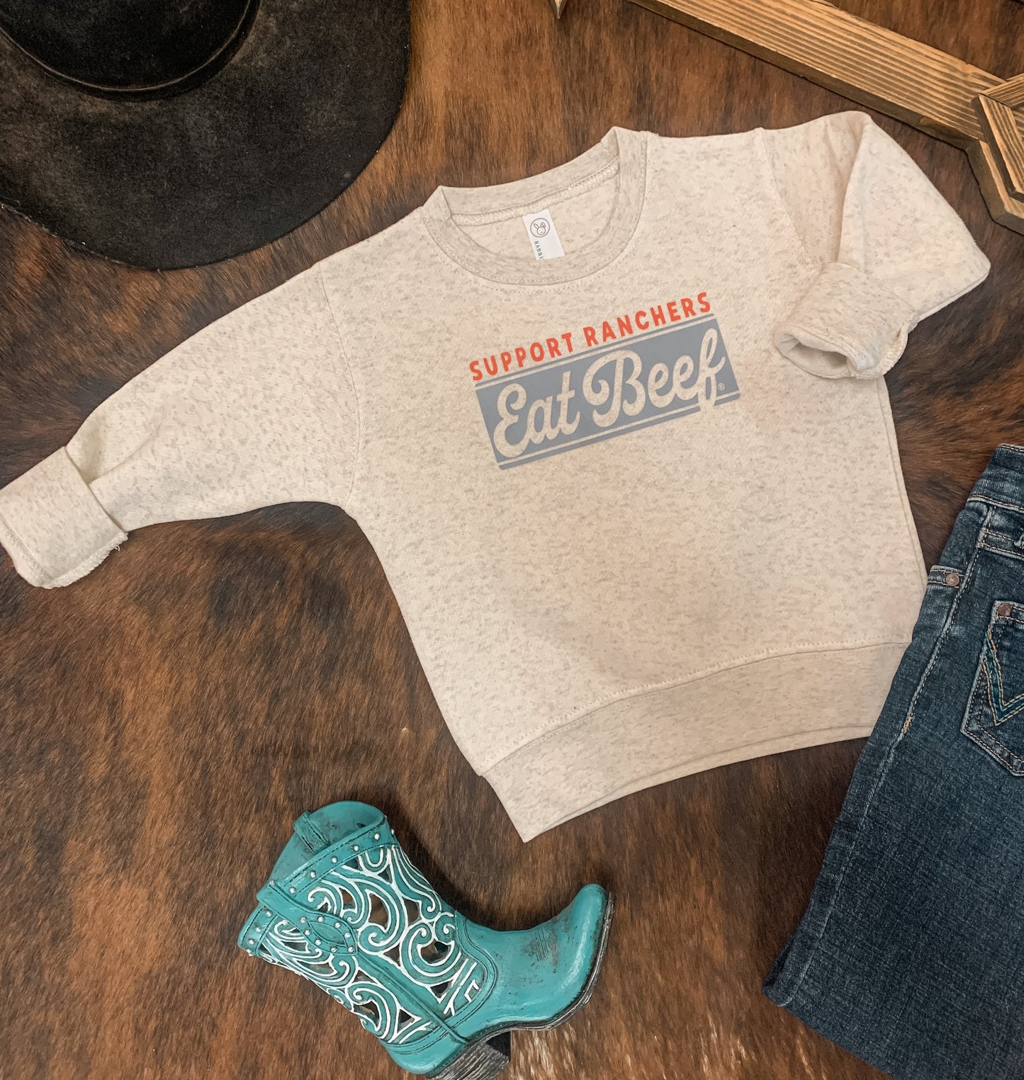 Eat Beef Toddler/Youth Crewneck Sweatshirt