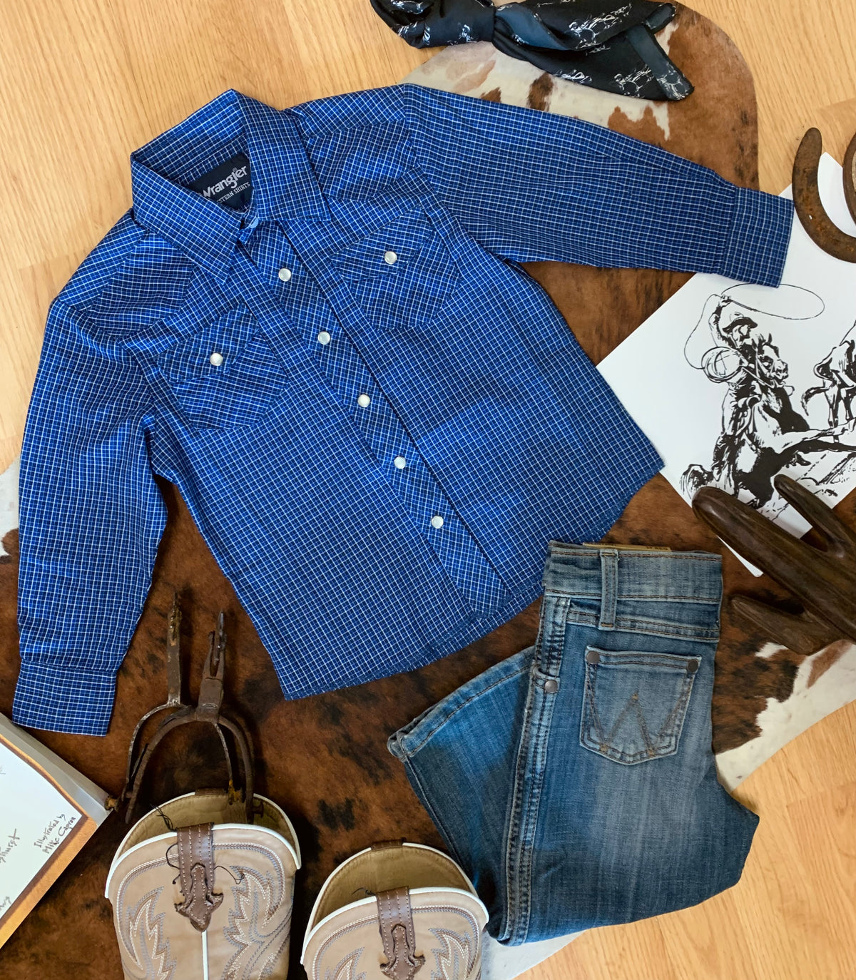 Boys Wrangler Western Pearl Snap XXS (0-2T)