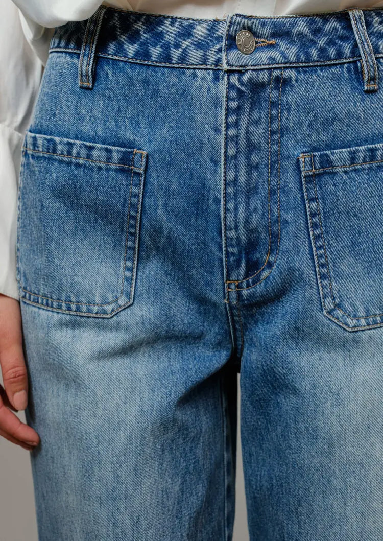 Western Cuffed Hem Jeans