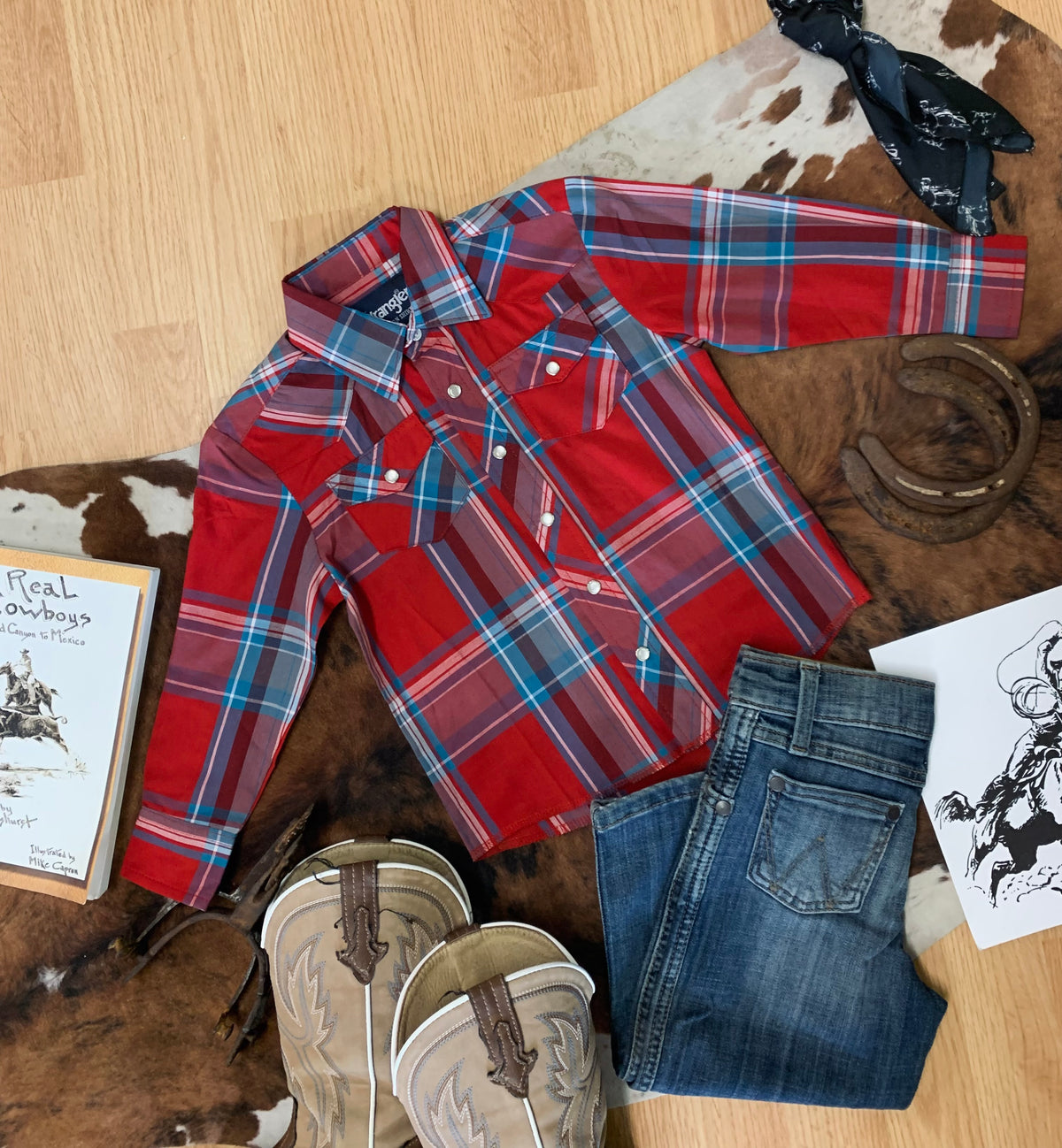 Boys Wrangler Western Pearl Snap XXS (0-2T)