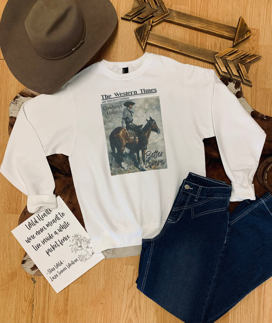 Western Times Crewneck Sweatshirt-White