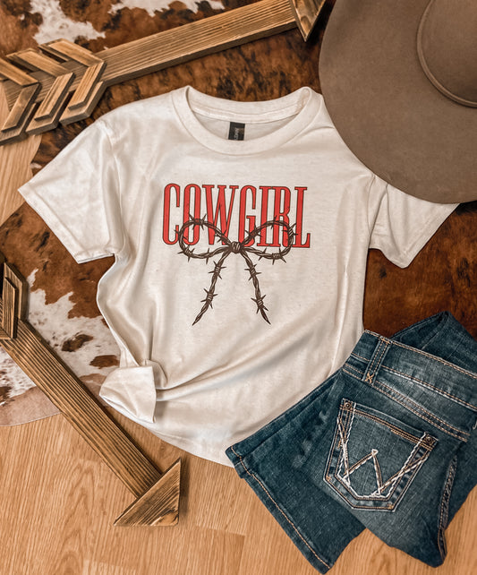 Barbwire Cowgirl Coquette Youth Tee