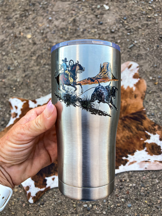 Lazy Sevens Western Stainless Tumbler
