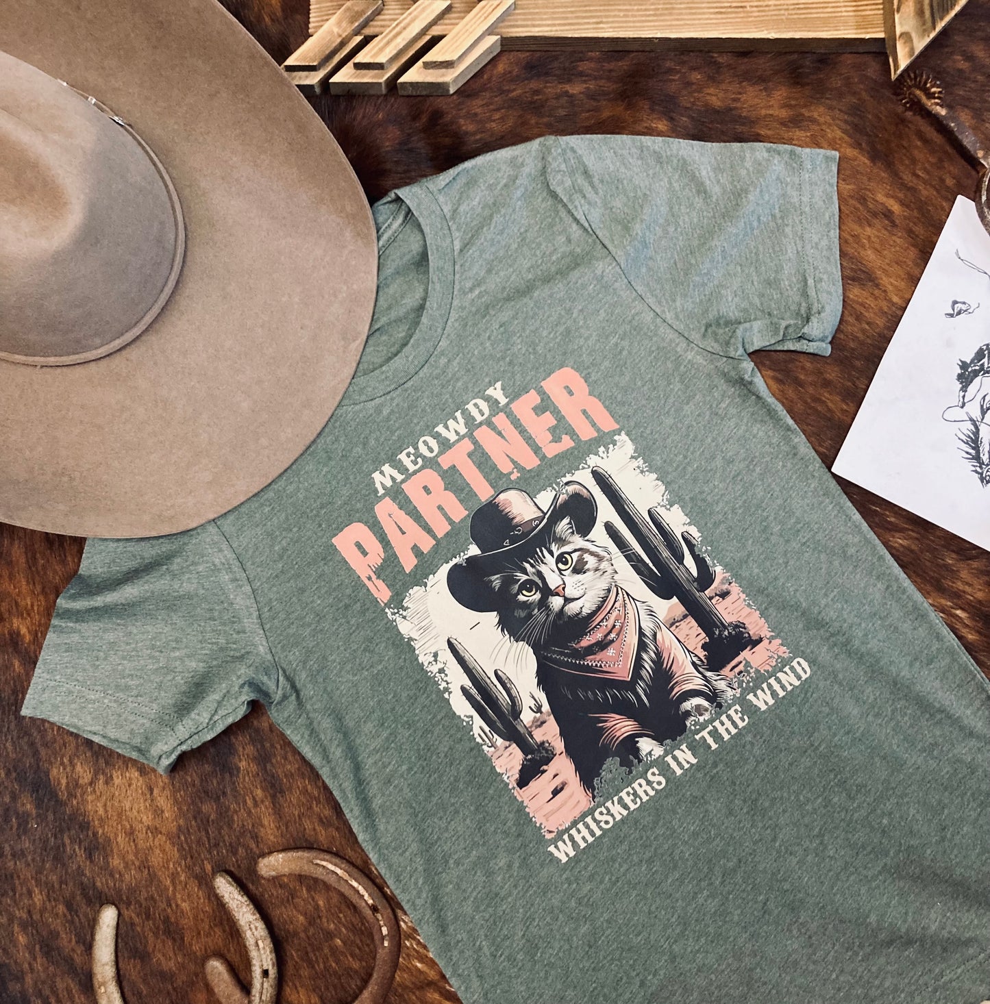 Meowdy Partner Western Tee