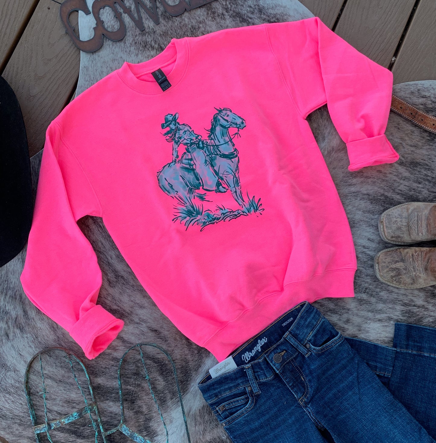 Cowgirl Blues Youth Crewneck Sweatshirt