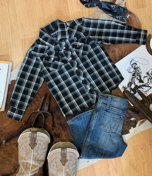 Boys Wrangler Western Pearl Snap XXS (0-2T)