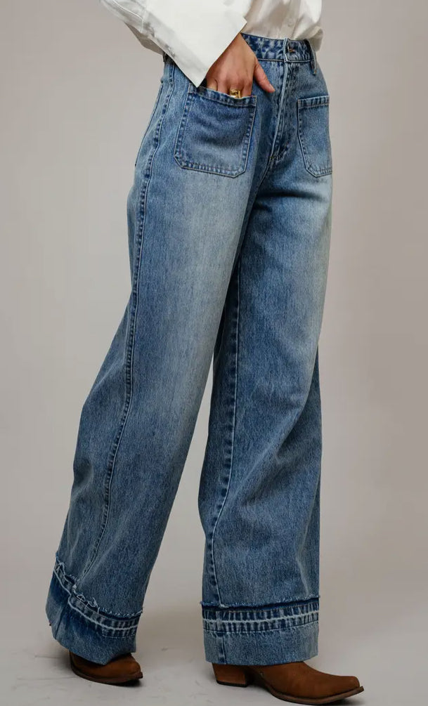 Western Cuffed Hem Jeans