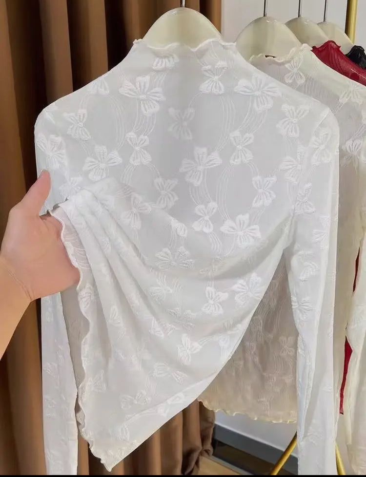 Lady May L/S Lace Top