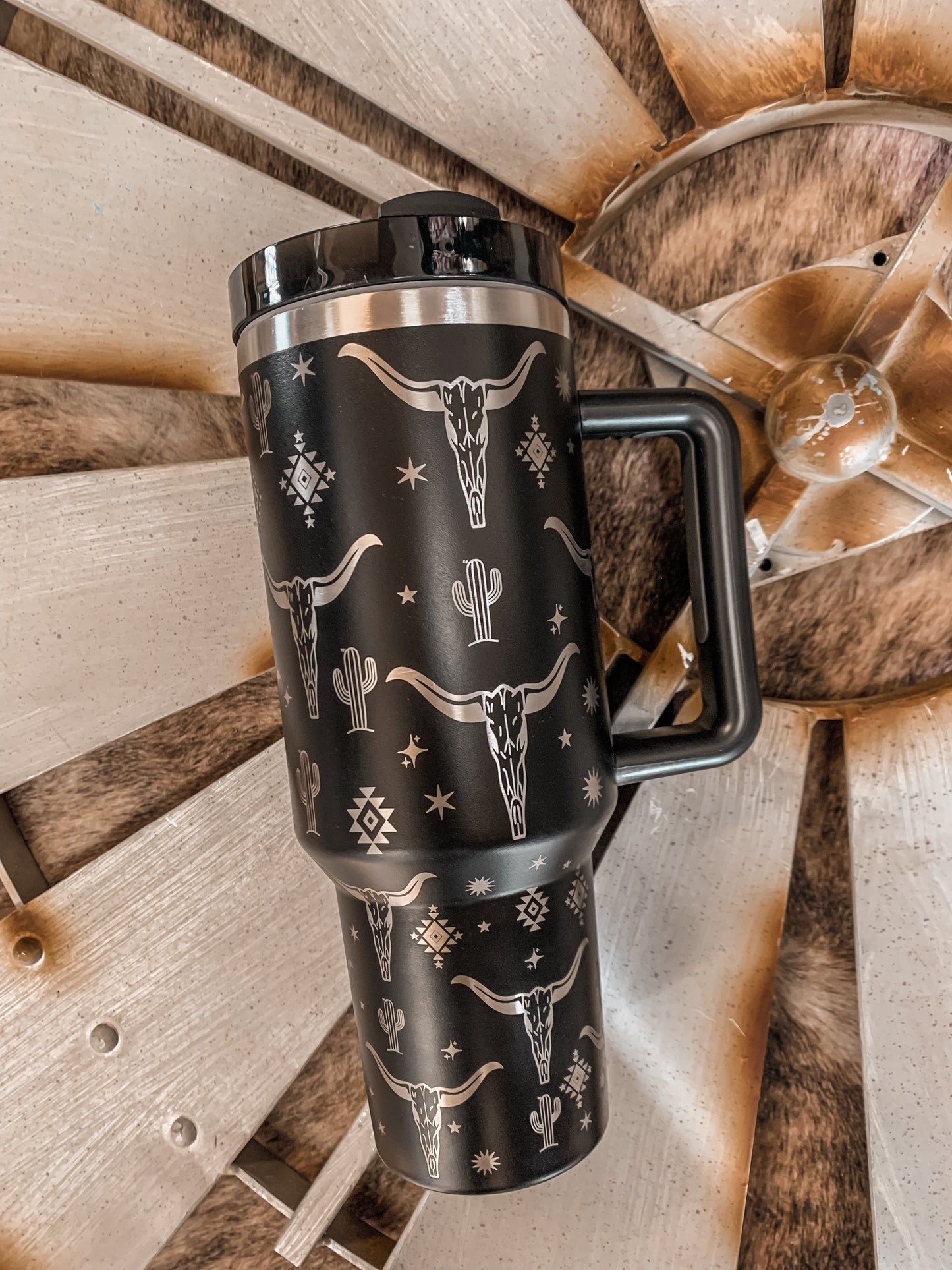 Longhorn Stainless Steel Tumbler - Black