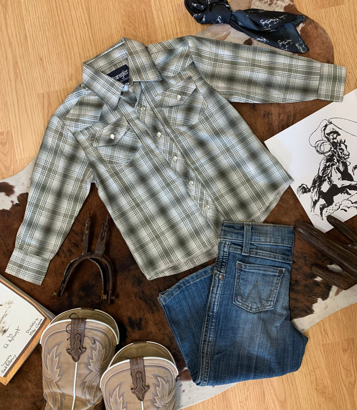 Boys Wrangler Western Pearl Snap XXS (0-2T)