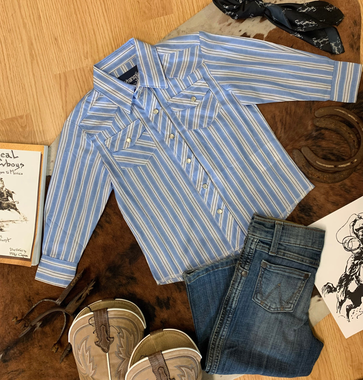 Boys Wrangler Western Pearl Snap XXS (0-2T)