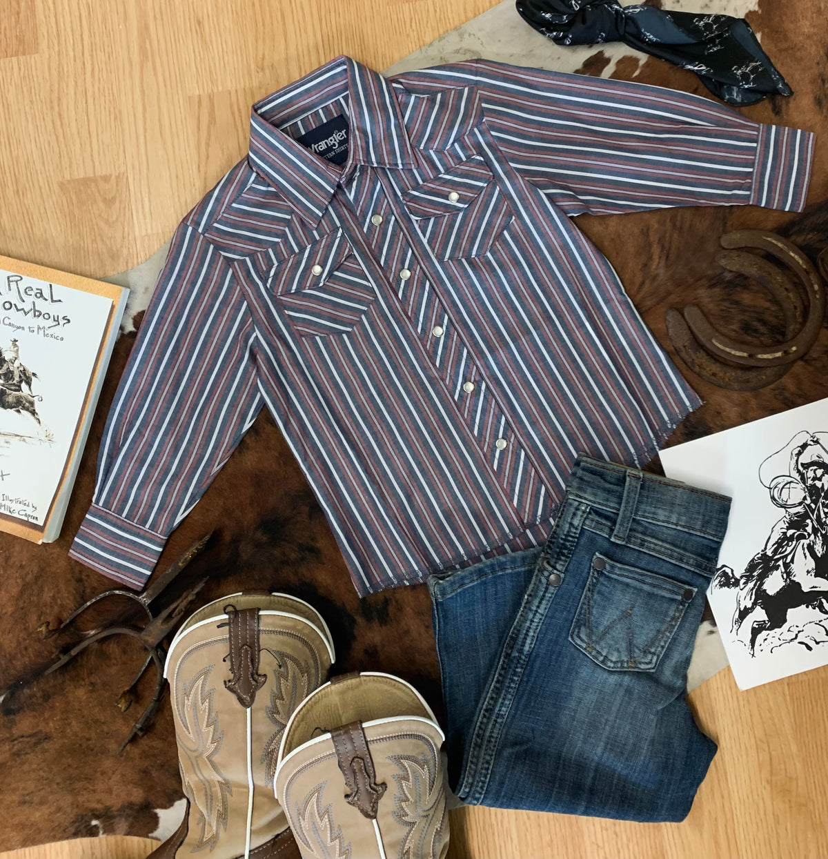 Boys Wrangler Western Pearl Snap XXS (0-2T)