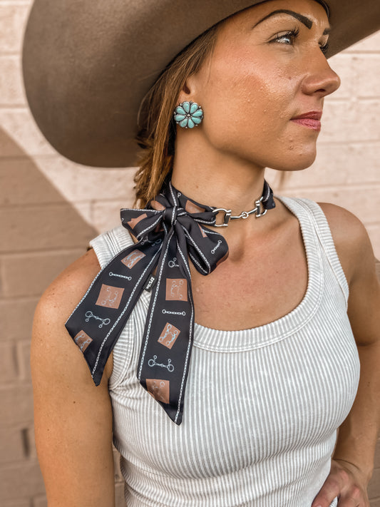 Snaffle Scarf Slide- Silver