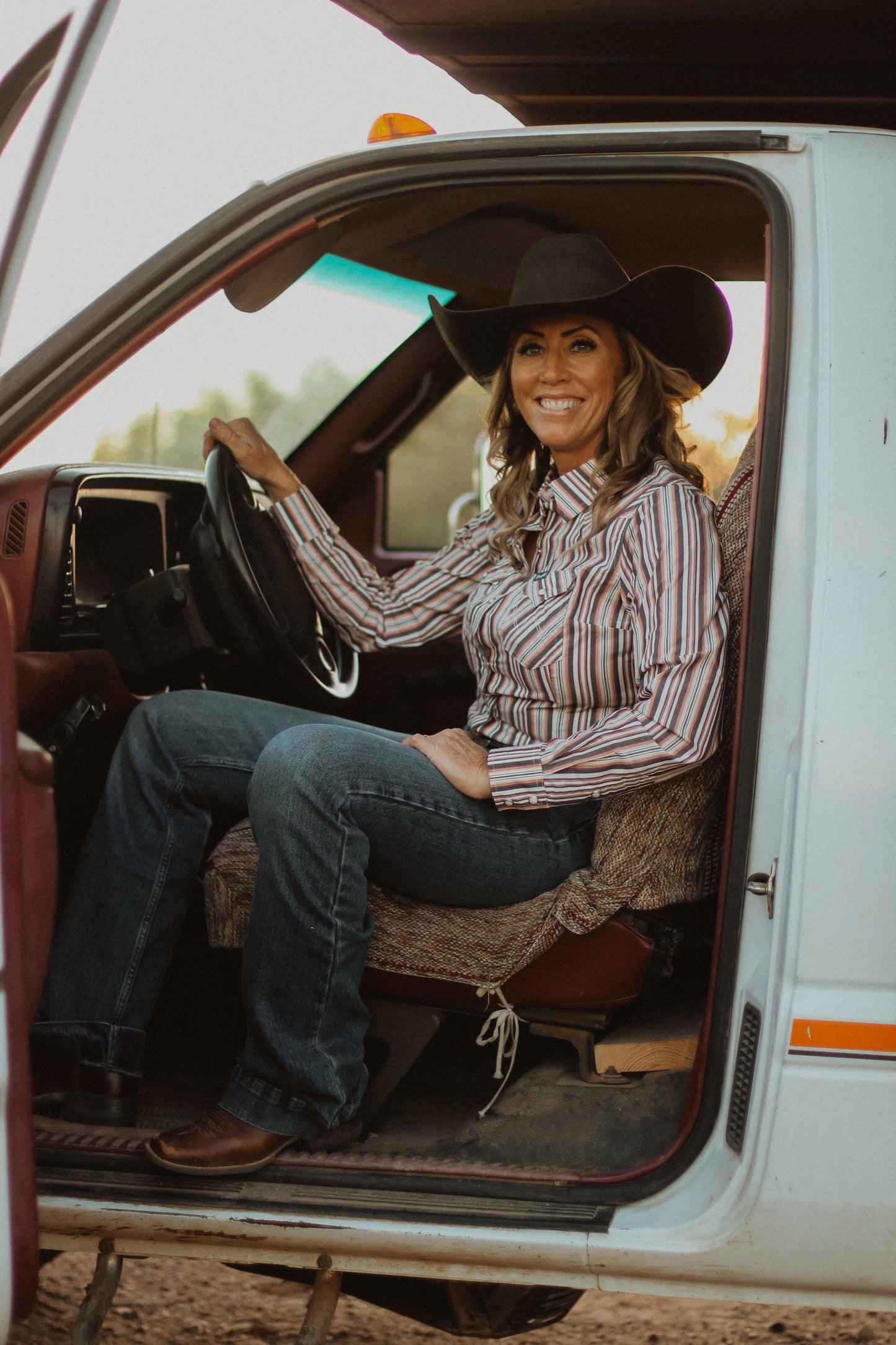 Women’s Wrangler Pink & Grey Striped Western Snap Shirt