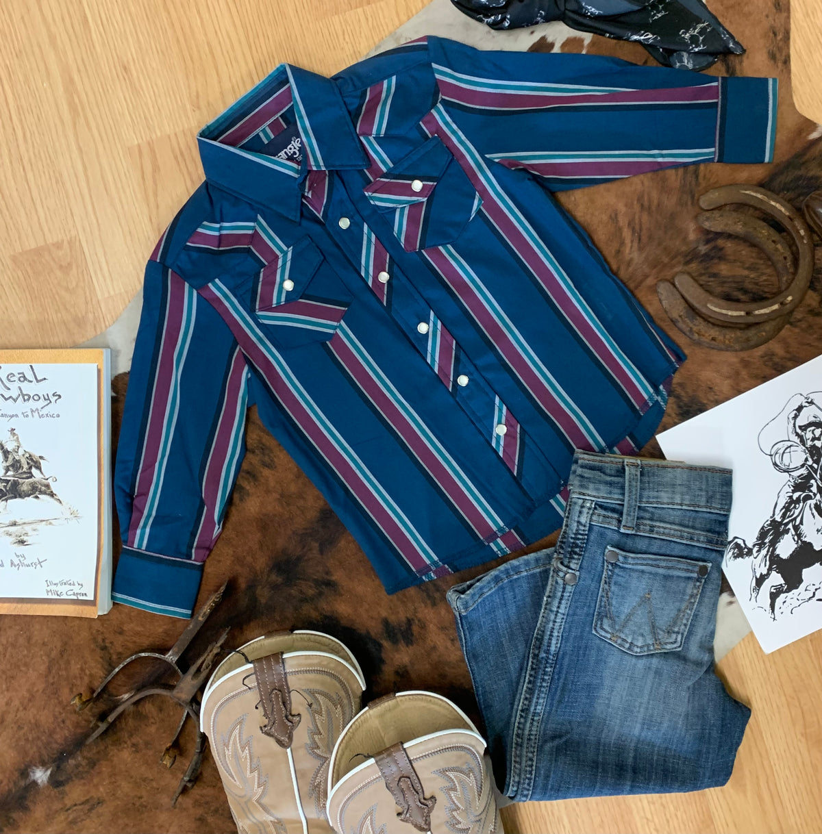 Boys Wrangler Western Pearl Snap XXS (0-2T)