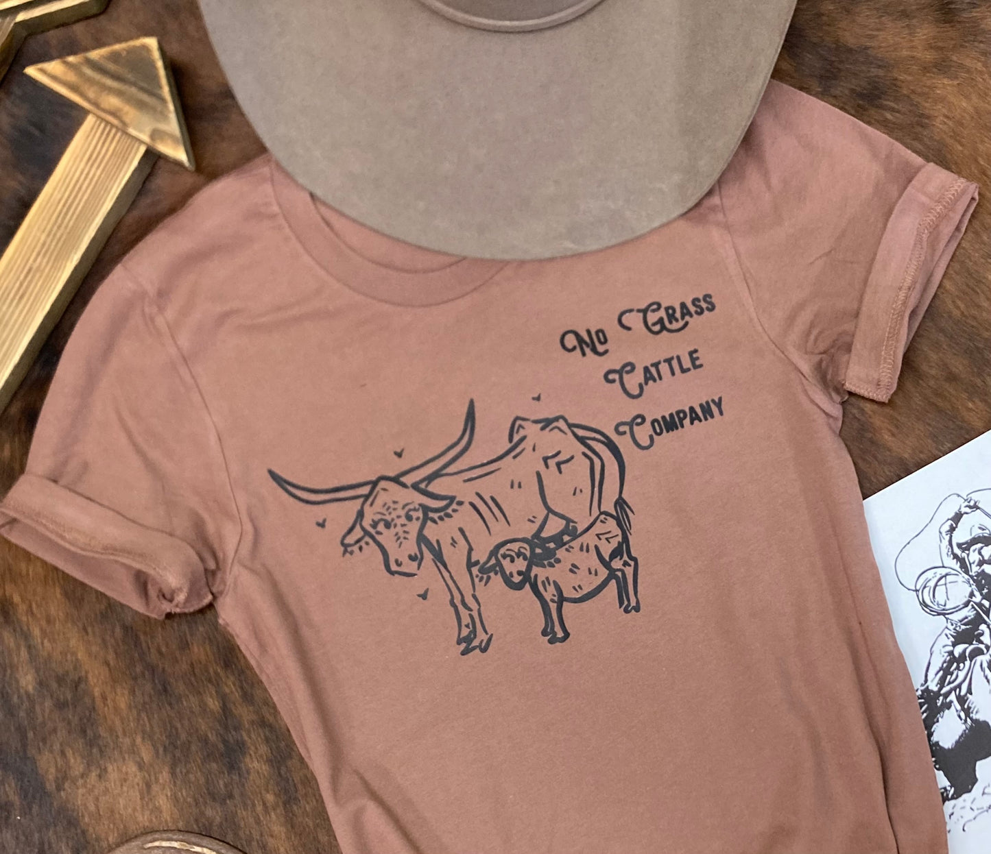 No Grass Cattle Company Tee - Adult