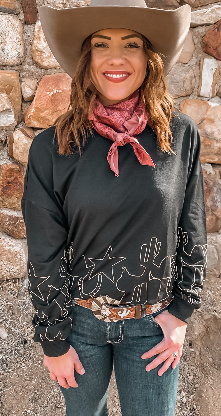 Tooled Cowpoke Western Wild Rag