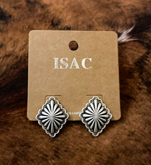 Brass Concho Stud Earrings