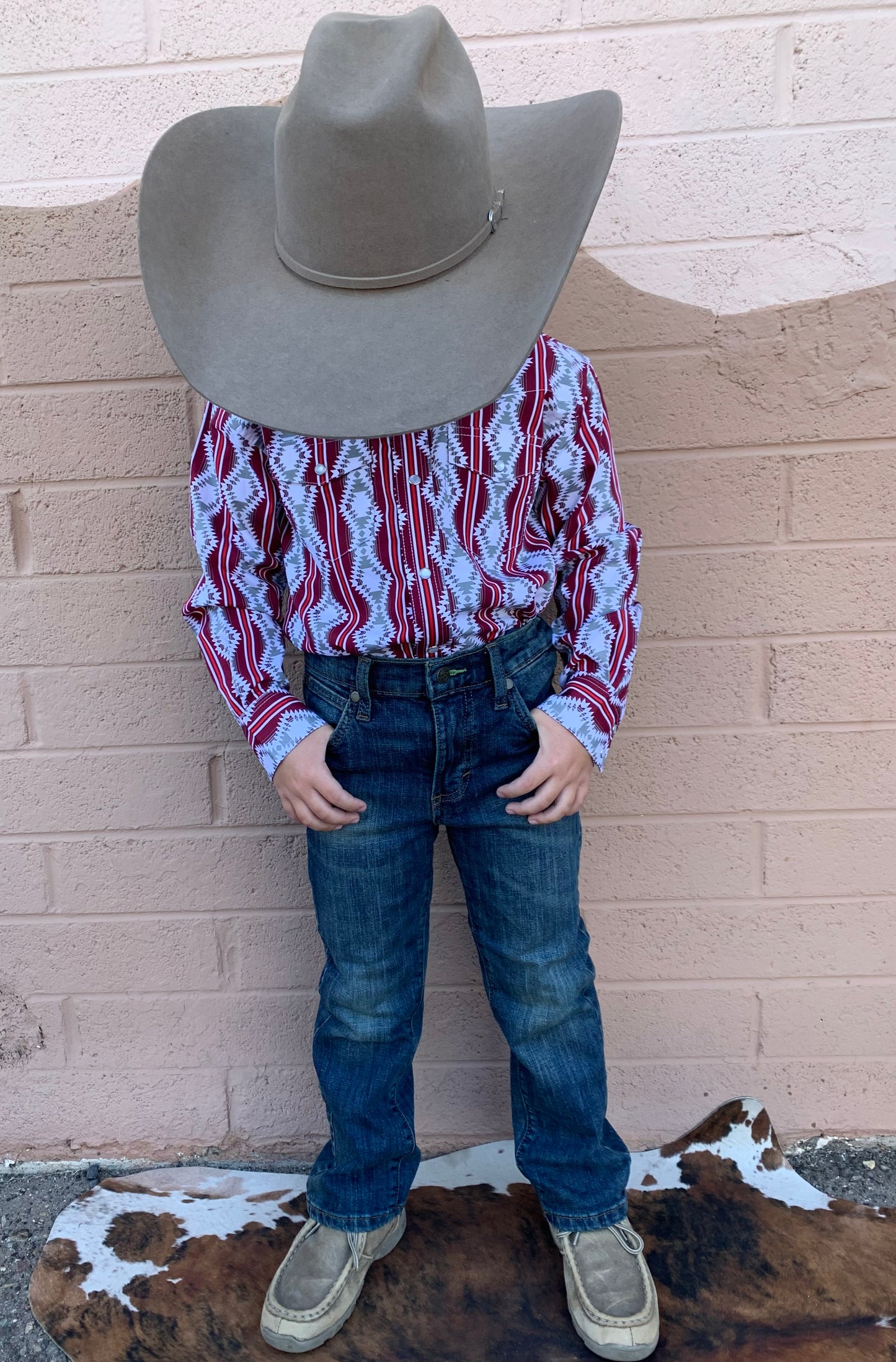 Wrangler Boys Longsleeve Checotah Pearlsnap-Red