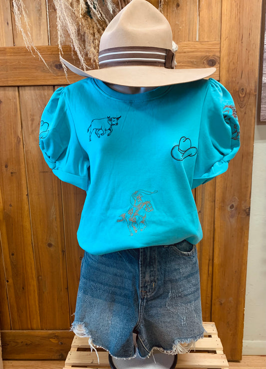 Tully Turquoise Top