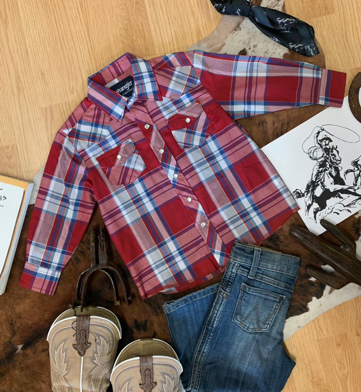 Boys Wrangler Western Pearl Snap XXS (0-2T)