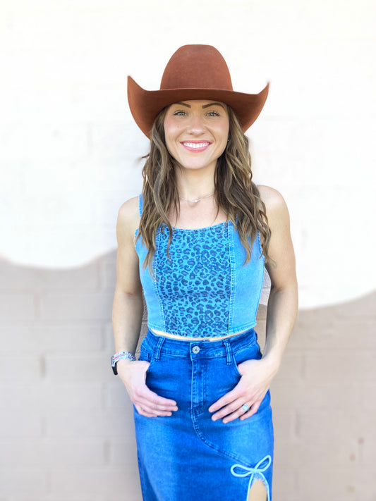 Run Wild Denim Tank