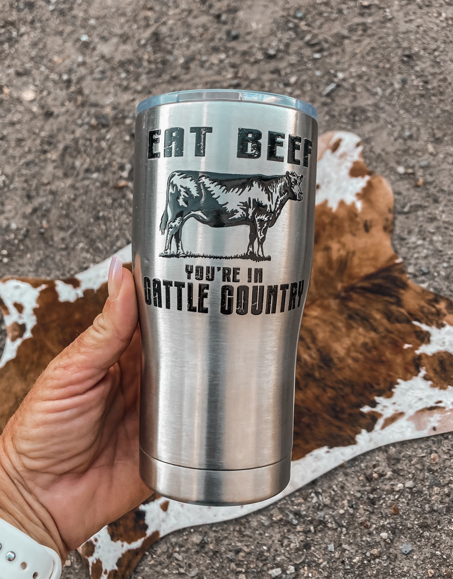 Eat Beef Western Stainless Tumbler